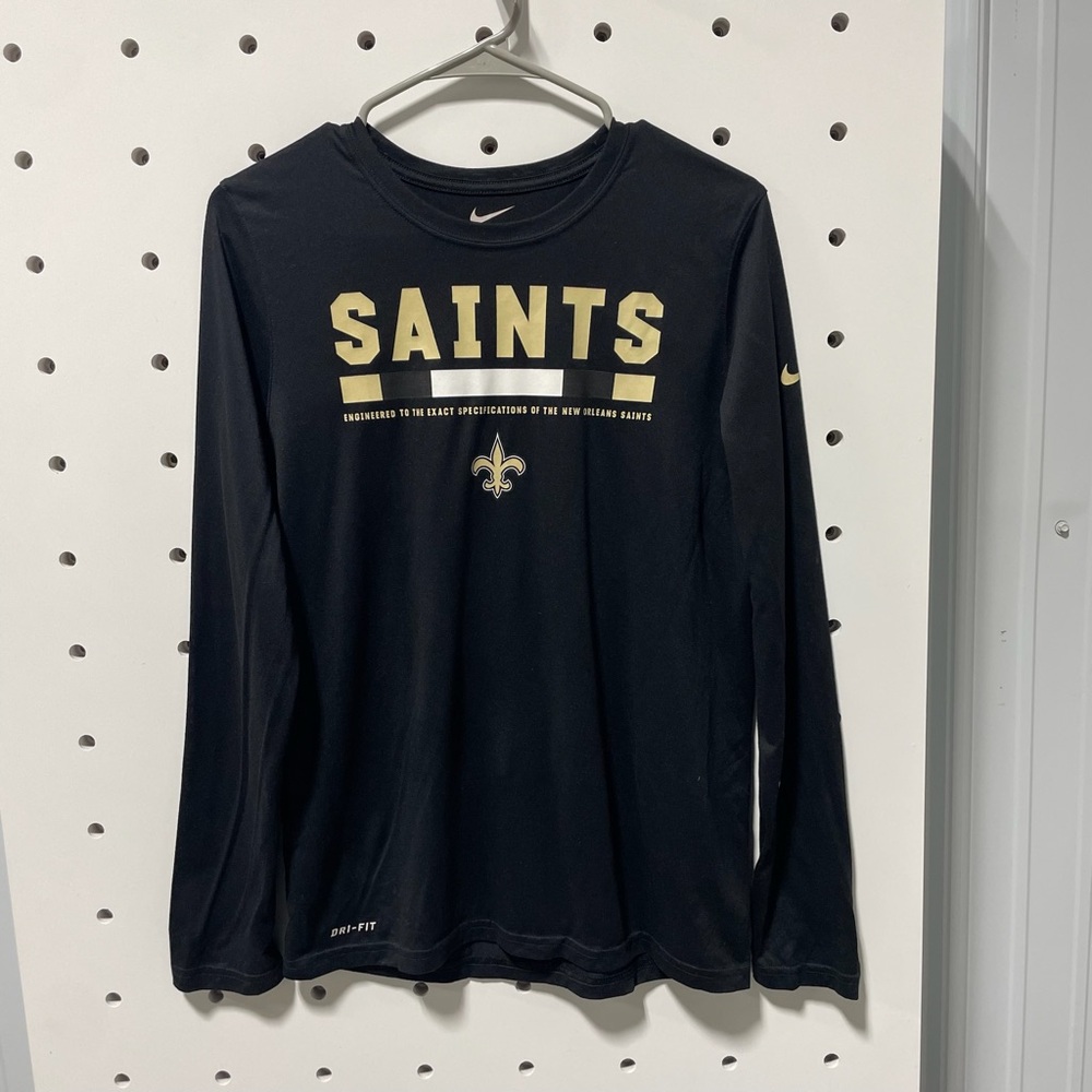 Nike Saints Black Long Sleeve Shirt NFL Size L